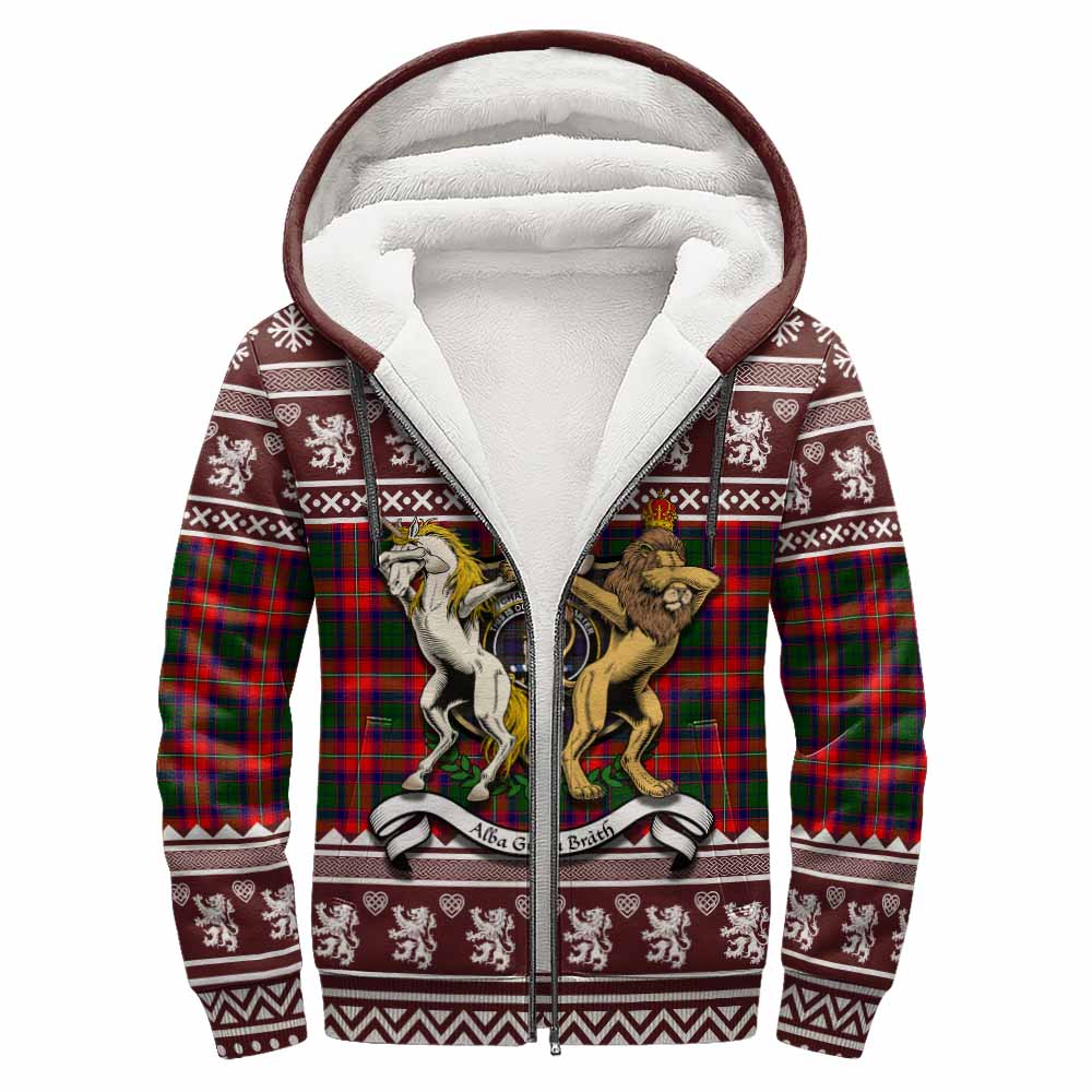 Charteris Clan Tartan Crest Christmas Fleece Hoodie Coat of Arms Funny Style - Tartan Vibes Clothing
