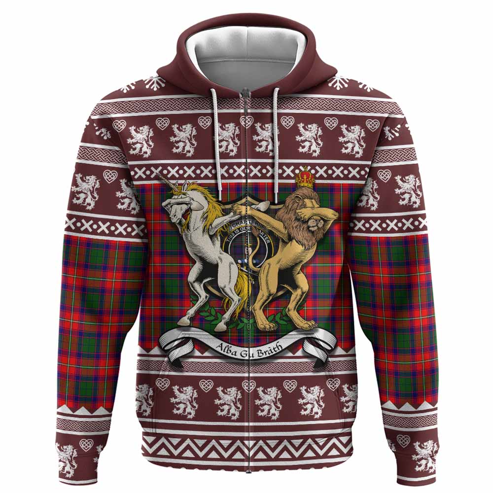 Charteris Clan Tartan Crest Christmas Hoodie Coat of Arms Funny Style - Tartan Vibes Clothing