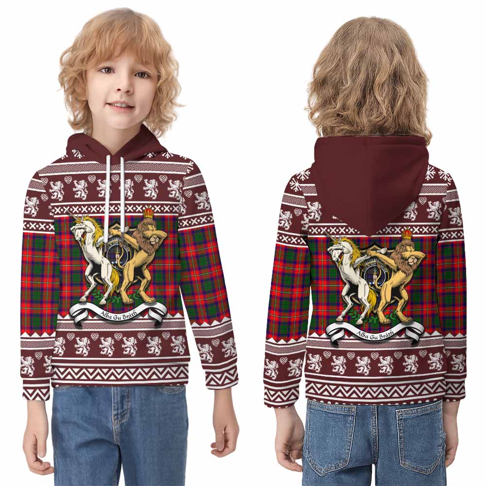 Charteris Clan Tartan Crest Christmas Kid Hoodie Coat of Arms Funny Style - Tartan Vibes Clothing