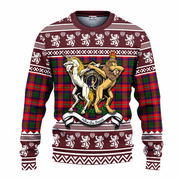 Charteris Clan Tartan Crest Christmas Ugly Sweater Coat of Arms Funny Style