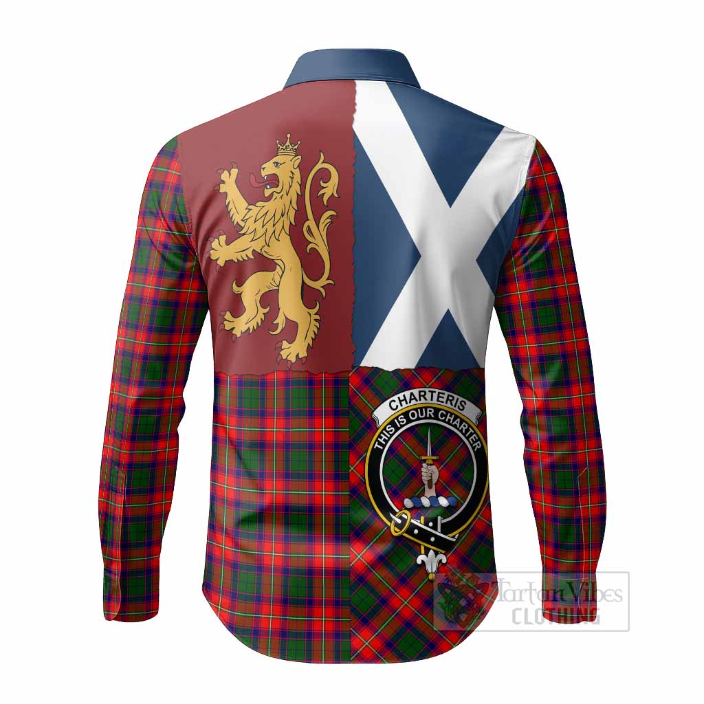 Charteris Crest Tartan Long Sleeve Button Shirts with Lion Rampant Saltire Style