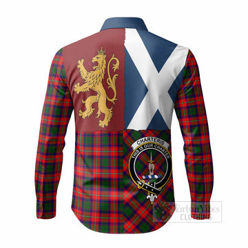 Charteris Crest Tartan Long Sleeve Button Shirts with Lion Rampant Saltire Style