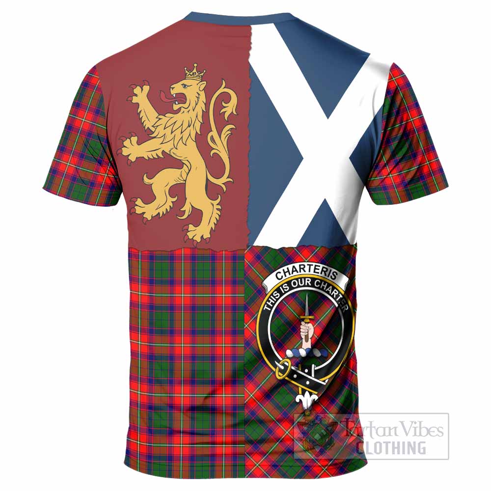 Charteris Crest Tartan T-Shirt with Lion Rampant Saltire Style