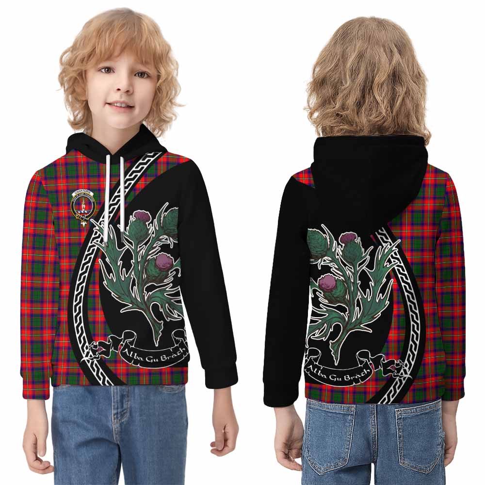 Charteris Family Crest Tartan Kid Hoodie Alba Thistle Inspired - Tartan Vibes Clothing