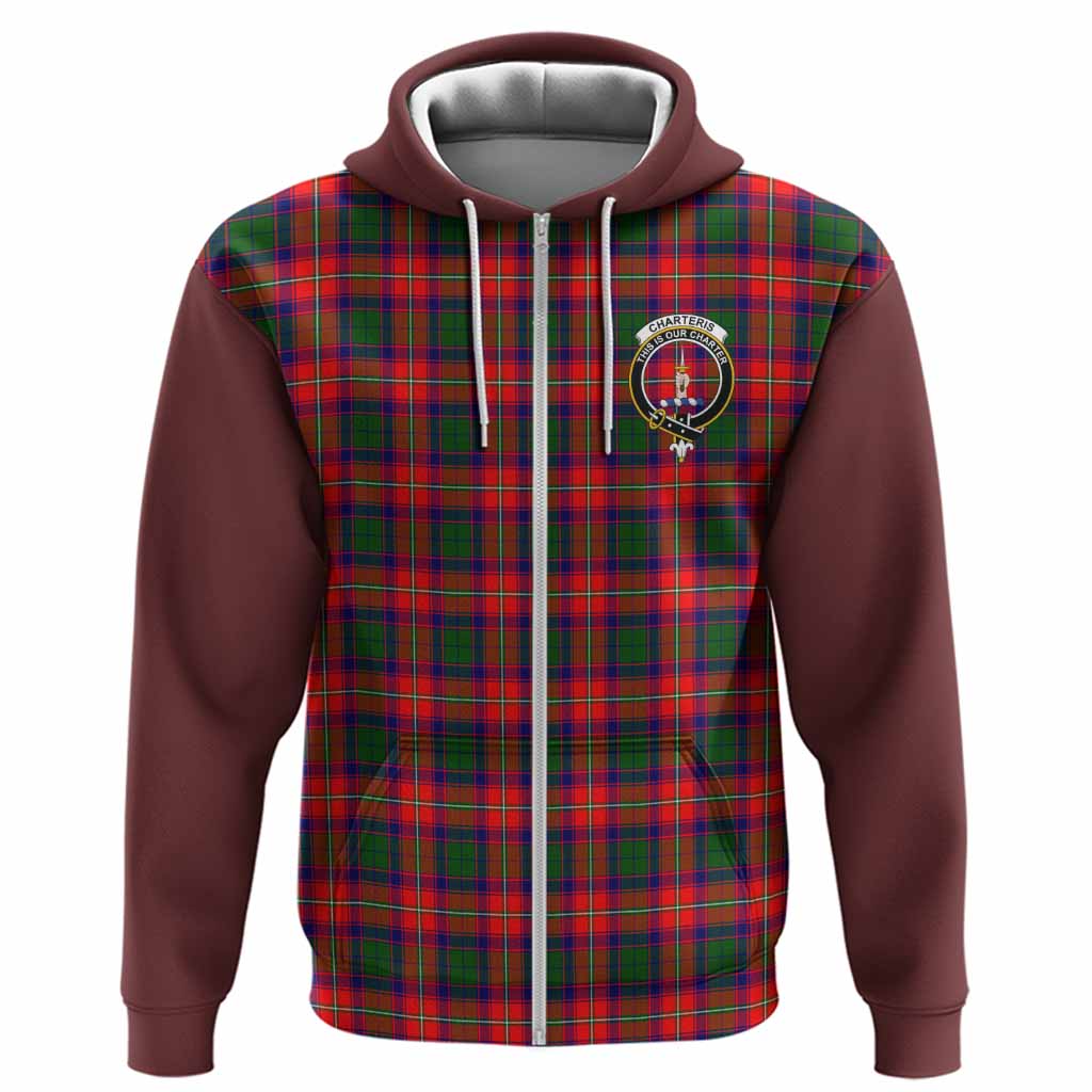 Charteris Tartan Accent Hoodie with Family Crest