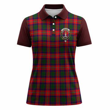Charteris Tartan Accent Women Polo Shirt with Family Crest