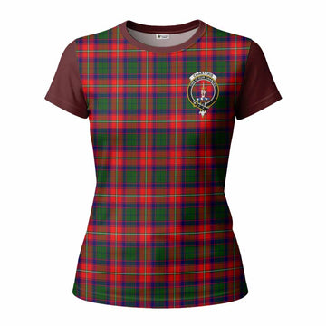 Charteris Tartan Accent Women T shirt with Family Crest