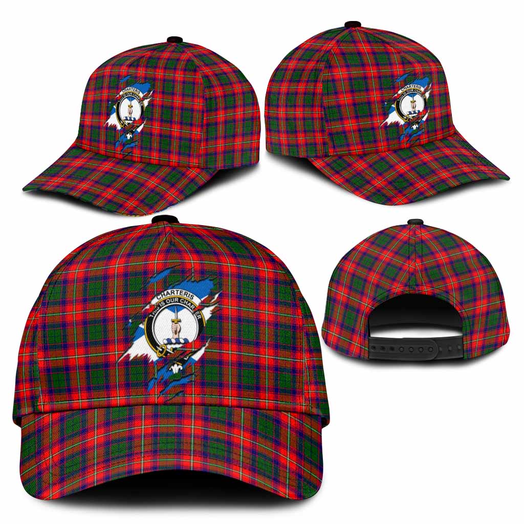 Charteris Tartan Classic Cap with Family Crest In Me Style