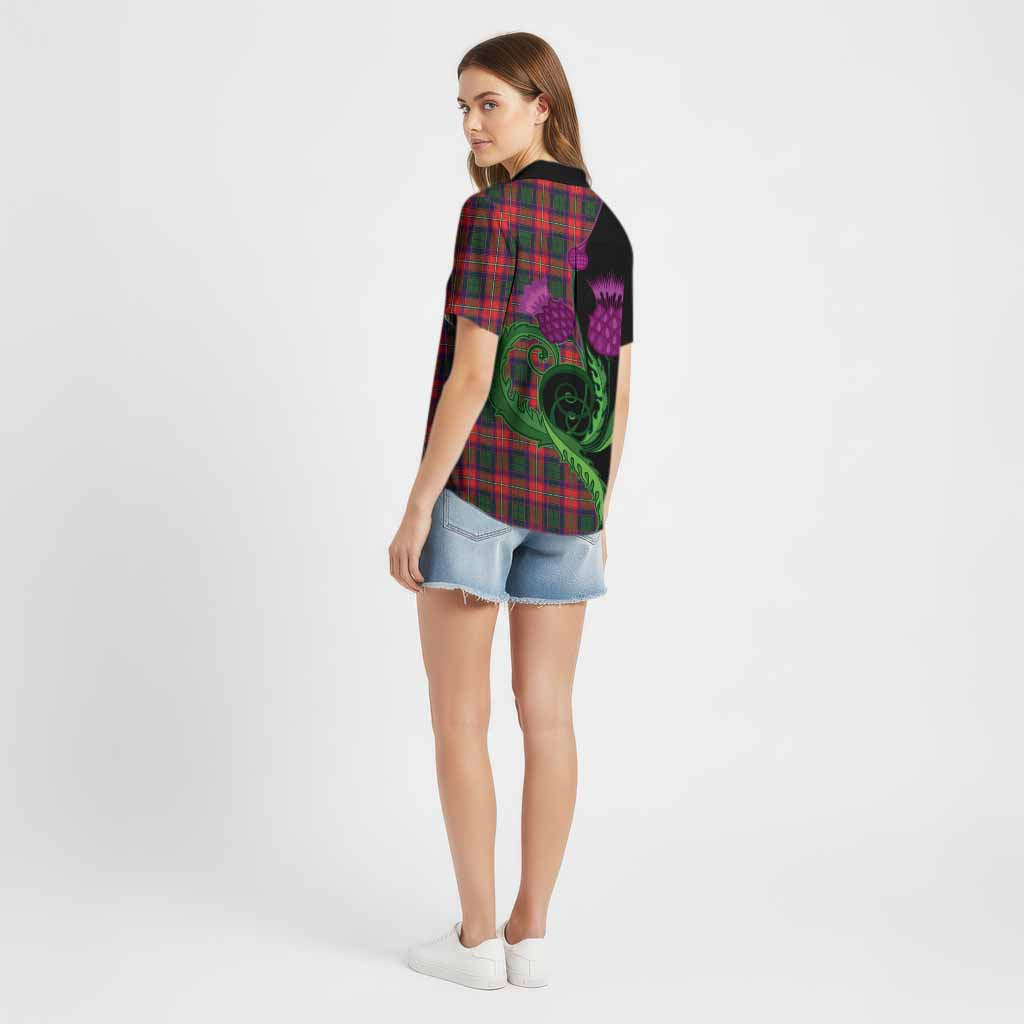 Charteris Tartan Cotton Hawaiian Shirt Traditional Scottish Thistle