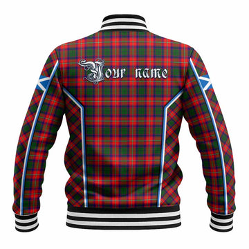 Charteris Tartan Crest Baseball Jacket Scotland Coat of Arm Flag Style