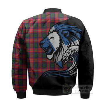 Charteris Tartan Crest Bomber Jacket Scottish Golden Lions Wave Flow