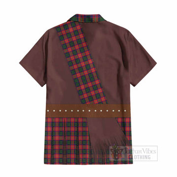 Charteris Tartan Crest Cotton Hawaiian Shirt Kilt Costume Style