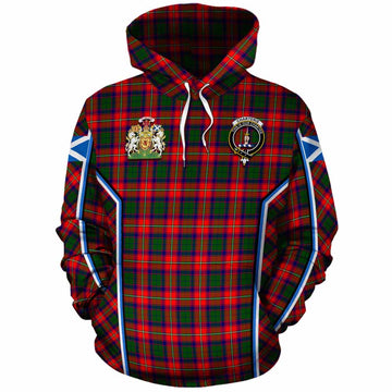 Charteris Tartan Crest Cotton Hoodie Scotland Coat of Arm Flag Style