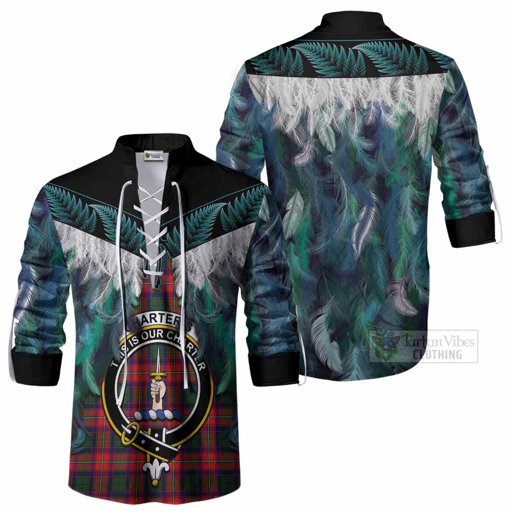 Charteris Tartan Crest Ghillie Shirt New Zealand Maori Korowai Cloak