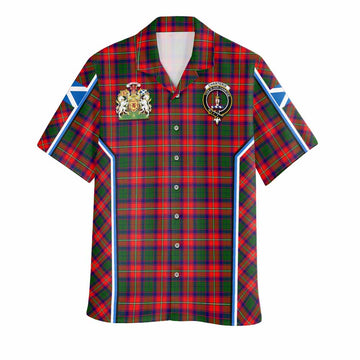 Charteris Tartan Crest Hawaiian Shirt Scotland Coat of Arm Flag Style - Tartan Vibes Clothing