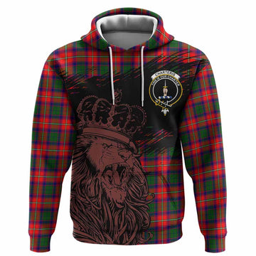 Charteris Tartan Crest Hoodie Crowned Lion Heritage Style