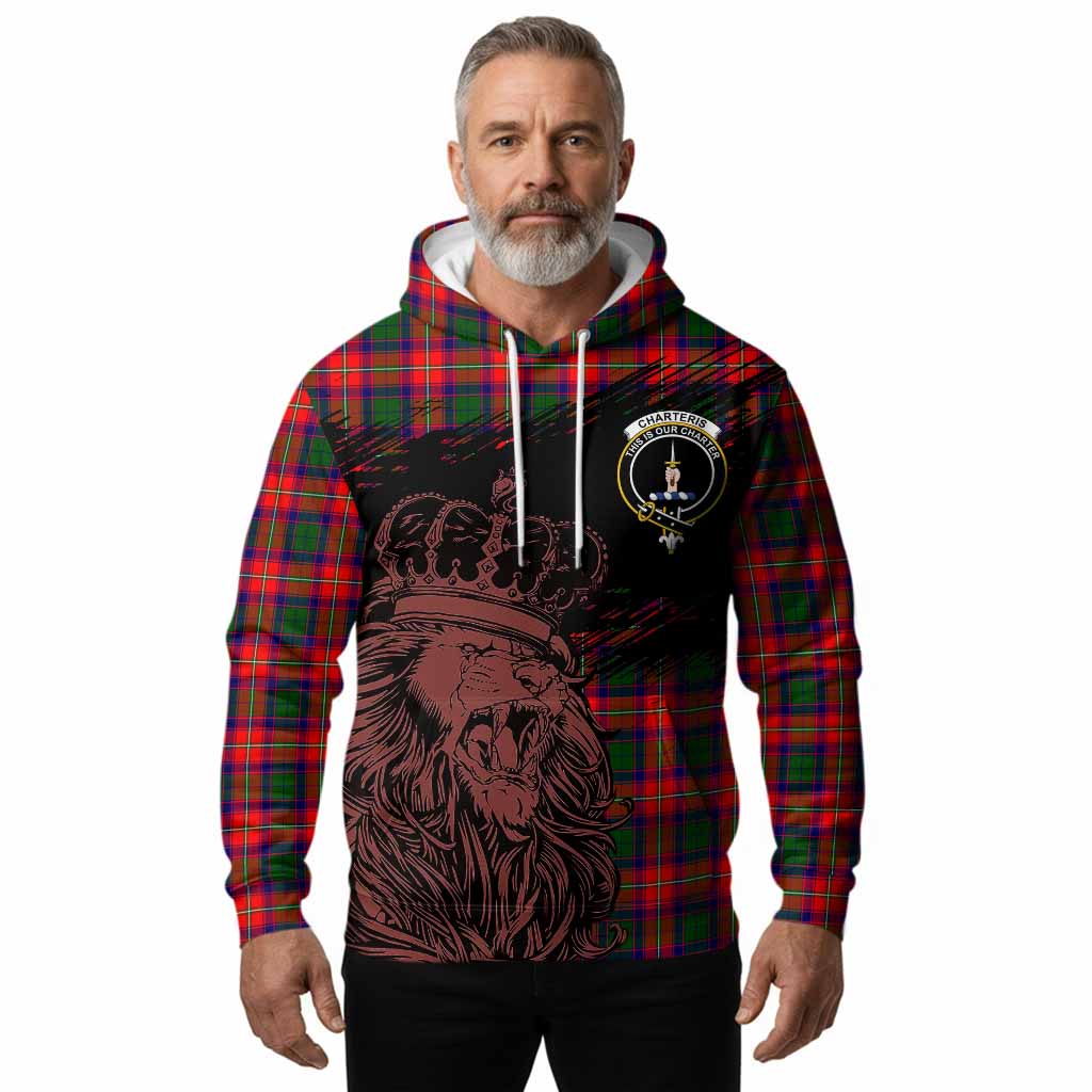 Charteris Tartan Crest Hoodie Crowned Lion Heritage Style