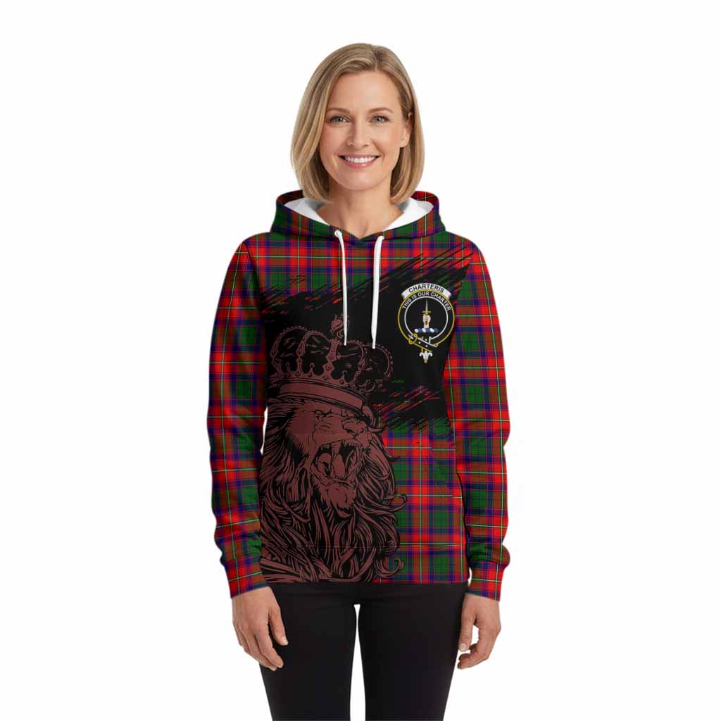 Charteris Tartan Crest Hoodie Crowned Lion Heritage Style