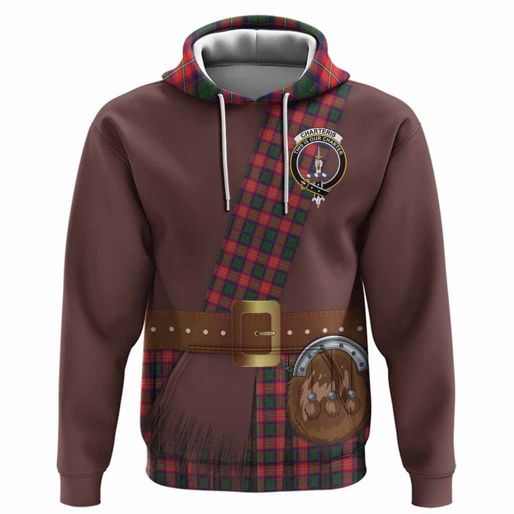 Charteris Tartan Crest Hoodie Kilt Costume Style