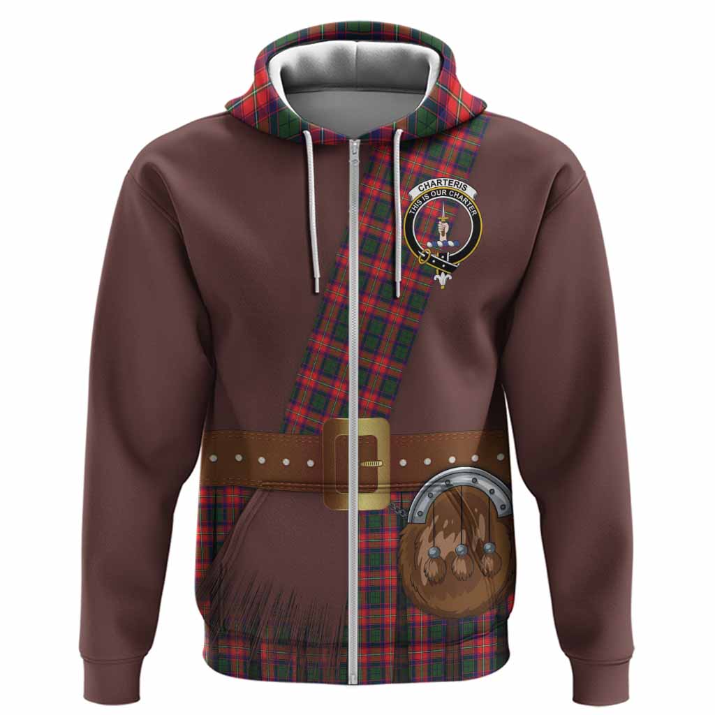 Charteris Tartan Crest Hoodie Kilt Costume Style