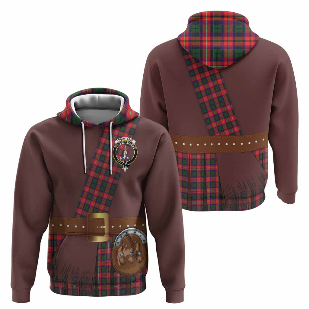 Charteris Tartan Crest Hoodie Kilt Costume Style