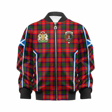 Charteris Tartan Crest Kid Bomber Jacket Scotland Coat of Arm Flag Style - Tartan Vibes Clothing
