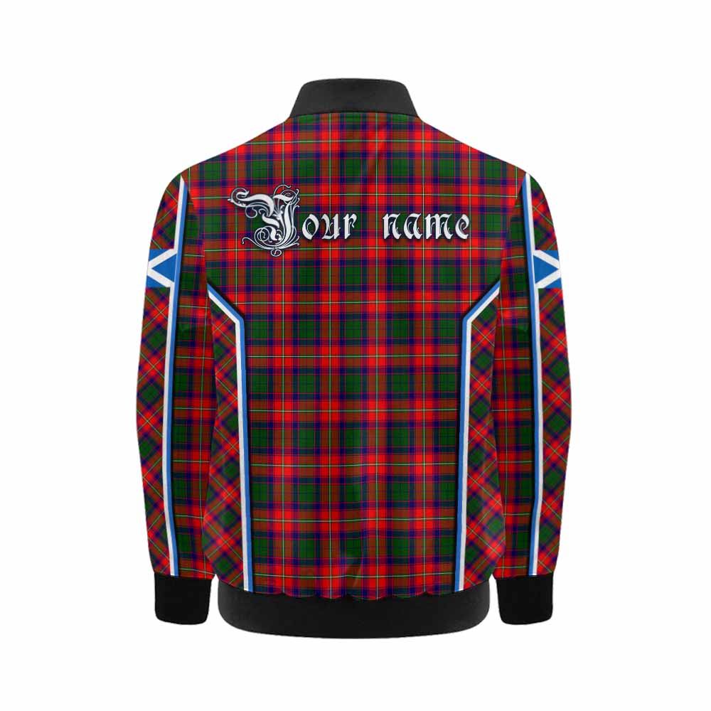 Charteris Tartan Crest Kid Bomber Jacket Scotland Coat of Arm Flag Style - Tartan Vibes Clothing