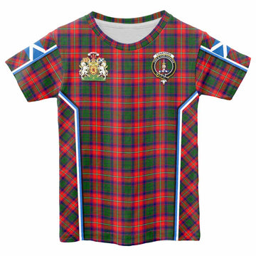 Charteris Tartan Crest Kid T-shirt Scotland Coat of Arm Flag Style - Tartan Vibes Clothing