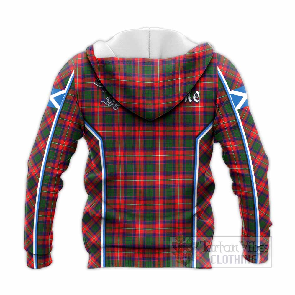 Charteris Tartan Crest Knitted Hoodie Scotland Coat of Arm Flag Style - Tartan Vibes Clothing