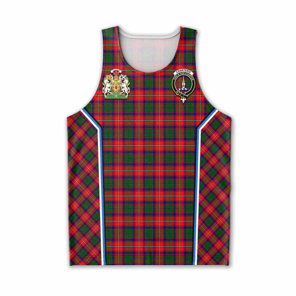 Charteris Tartan Crest Men Tank Top Scotland Coat of Arm Flag Style - Tartan Vibes Clothing