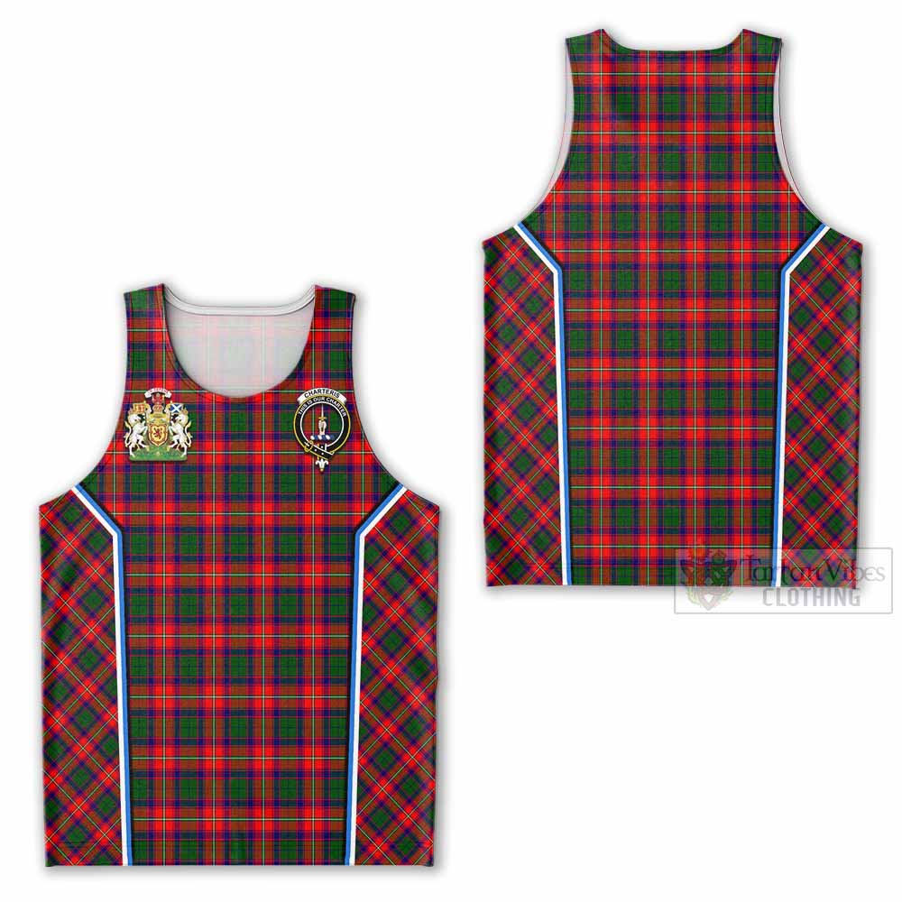 Charteris Tartan Crest Men Tank Top Scotland Coat of Arm Flag Style - Tartan Vibes Clothing