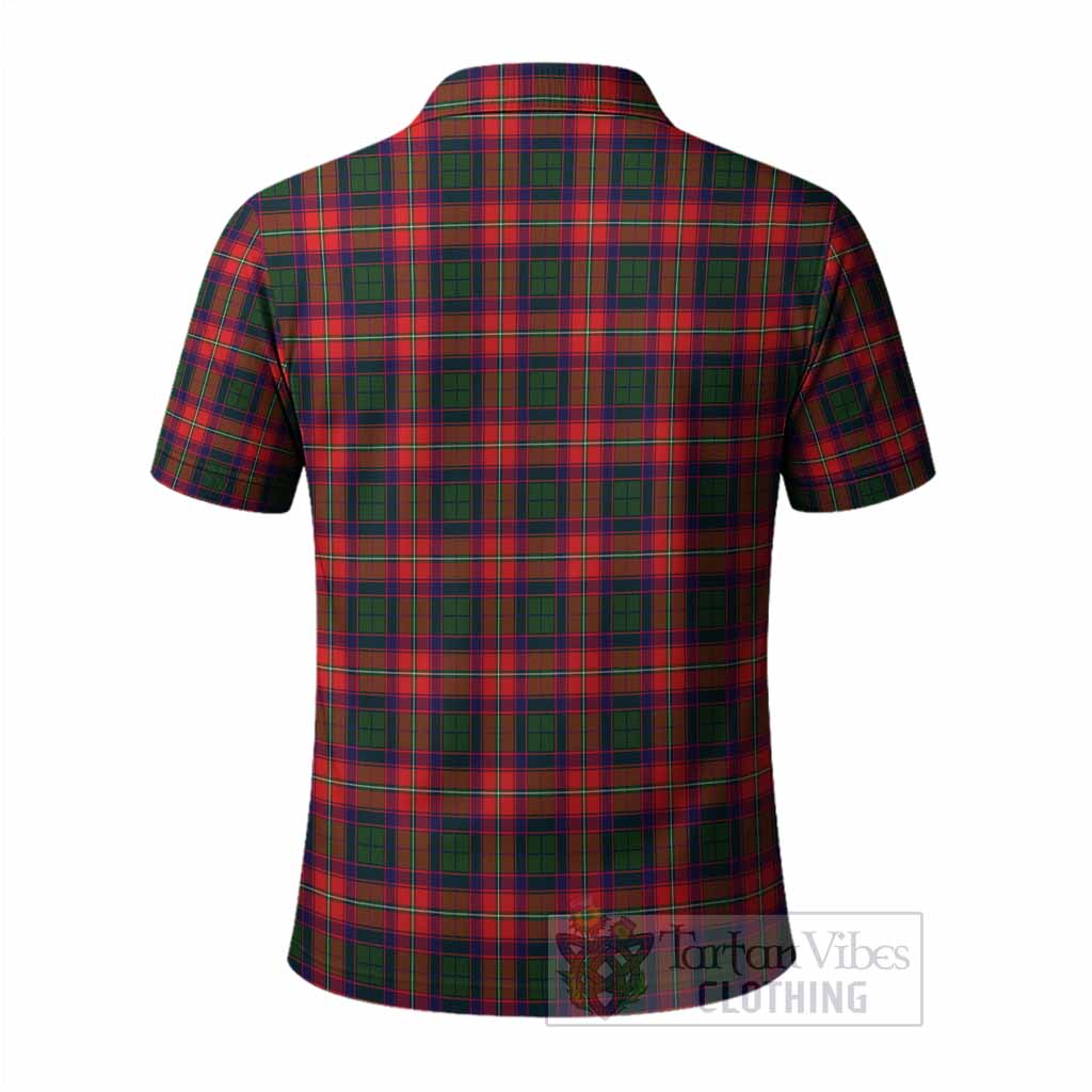 Charteris Tartan Crest Polo Shirt Ferocious Lion Style
