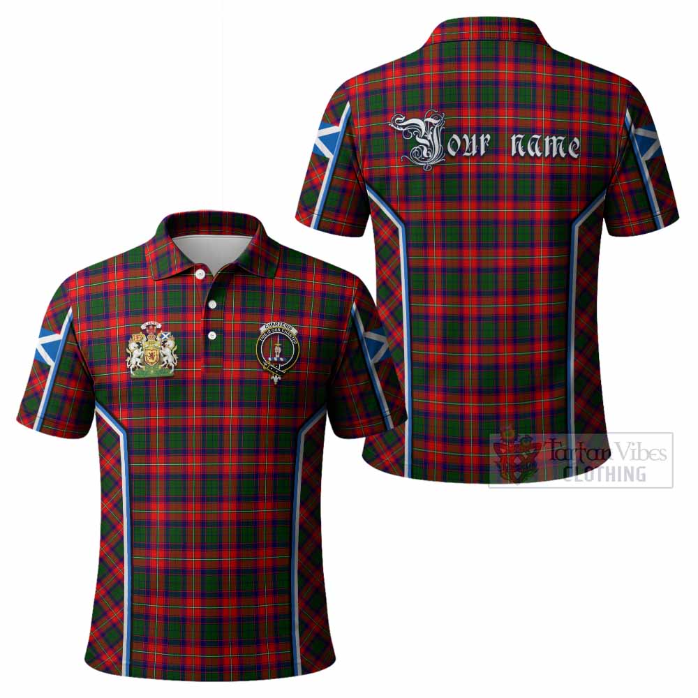 Charteris Tartan Crest Polo Shirt Scotland Coat of Arm Flag Style - Tartan Vibes Clothing
