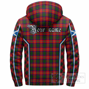 Charteris Tartan Crest Sherpa Hoodie Scotland Coat of Arm Flag Style