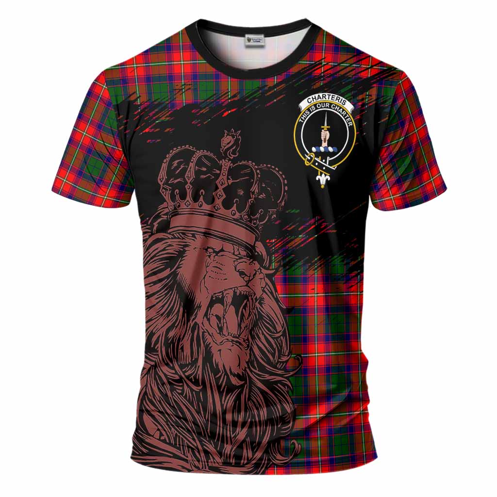 Charteris Tartan Crest T-Shirt Crowned Lion Heritage Style