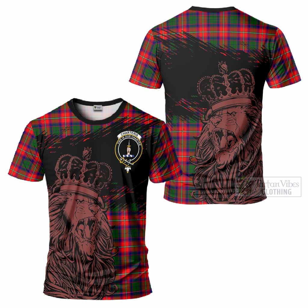 Charteris Tartan Crest T-Shirt Crowned Lion Heritage Style