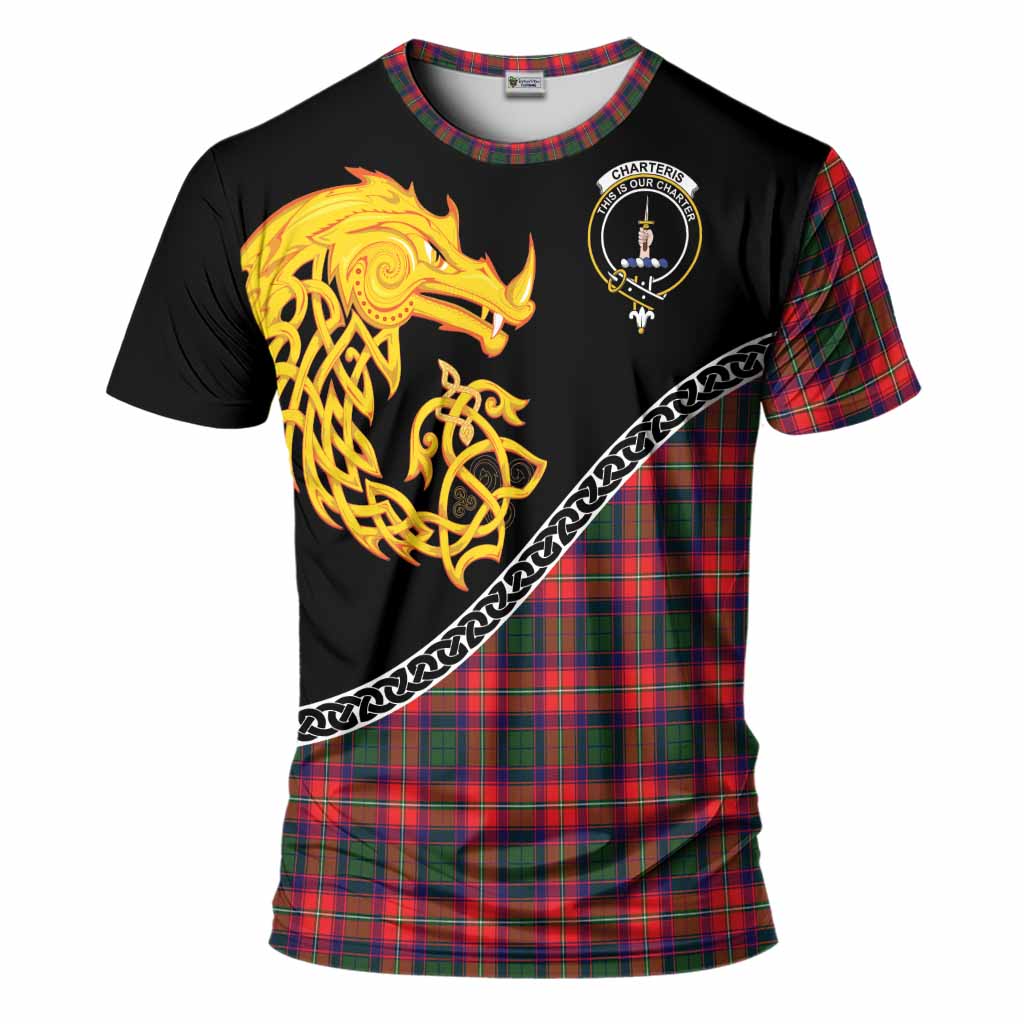 Charteris Tartan Crest T-Shirt Legendary Dragon Knot Half Style
