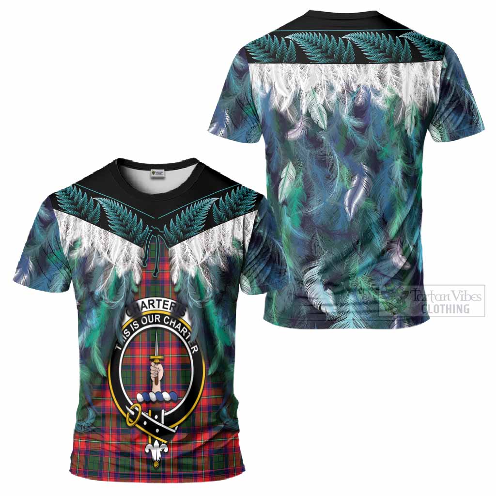 Charteris Tartan Crest T-Shirt New Zealand Maori Korowai Cloak