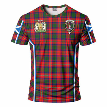 Charteris Tartan Crest T-shirt Scotland Coat of Arm Flag Style - Tartan Vibes Clothing