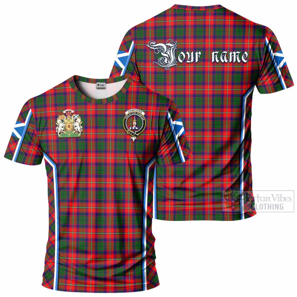 Charteris Tartan Crest T-shirt Scotland Coat of Arm Flag Style - Tartan Vibes Clothing