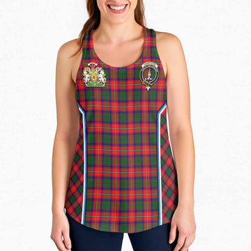 Charteris Tartan Crest Women Racerback Tanks Scotland Coat of Arm Flag Style