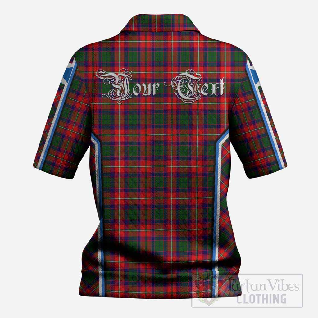 Charteris Tartan Crest Women’s Polo Sweater Top Scotland Coat of Arm Flag Style