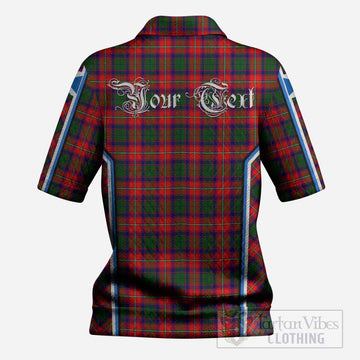 Charteris Tartan Crest Women’s Polo Sweater Top Scotland Coat of Arm Flag Style