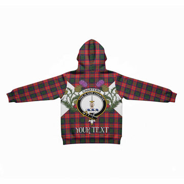 Charteris Tartan Family Crest Kid Hoodie Scottish Burns Night Thistle Floral