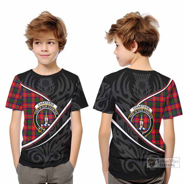 Charteris Tartan Family Crest Kid T-shirt Celtic Scottish Thistle Floral - Tartan Vibes Clothing