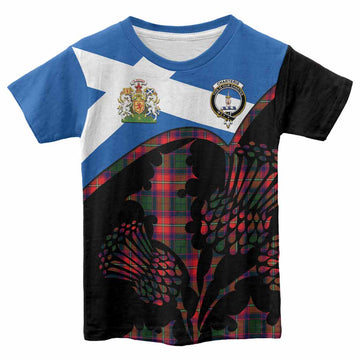 Charteris Tartan Family Crest Kid T-shirt Scotland Thistle Floral Flag Style