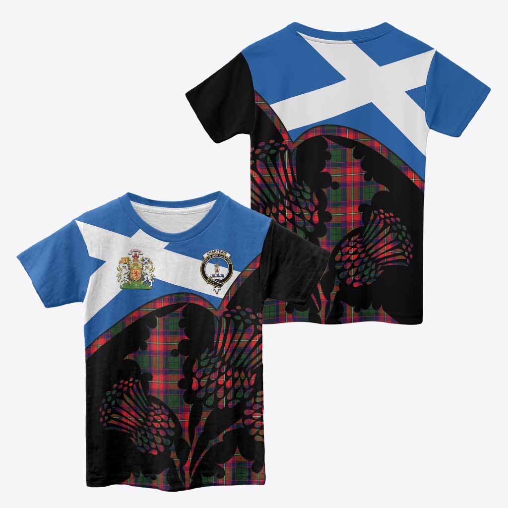 Charteris Tartan Family Crest Kid T-shirt Scotland Thistle Floral Flag Style