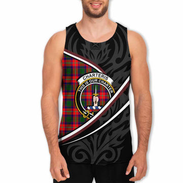 Charteris Tartan Family Crest Men Tank Top Celtic Scottish Thistle Floral - Tartan Vibes Clothing