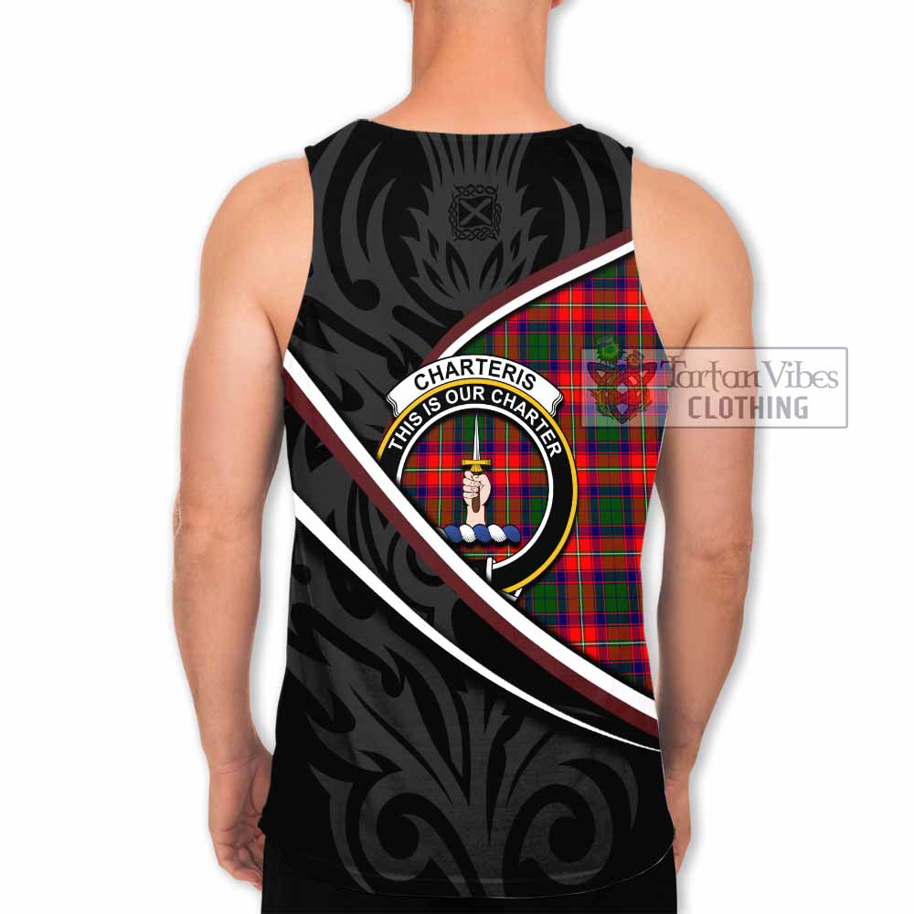 Charteris Tartan Family Crest Men Tank Top Celtic Scottish Thistle Floral - Tartan Vibes Clothing