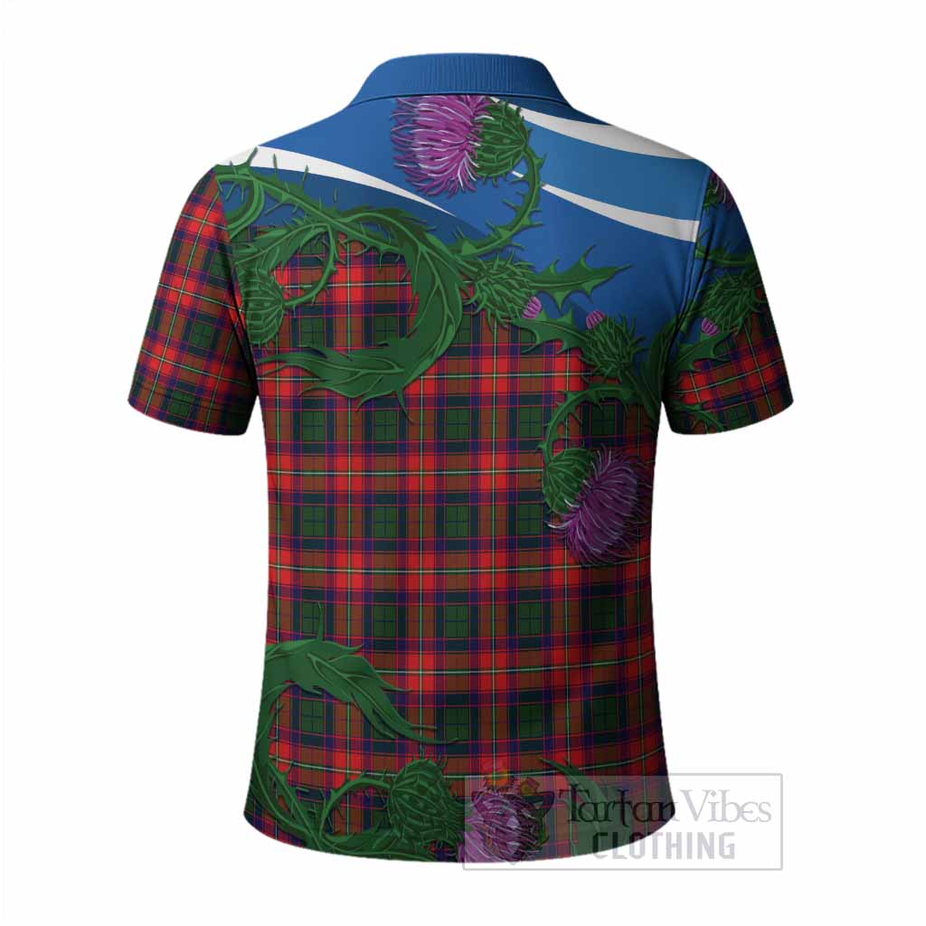 Charteris Tartan Family Crest Polo Shirt Thistle in Minimalism
